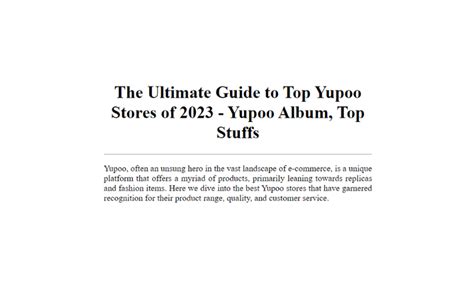 yupoo stores guide